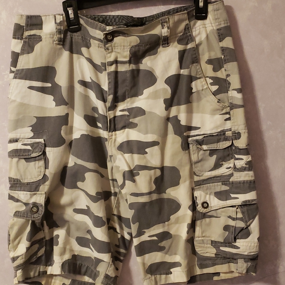OP Gray Cargo Shorts with Utility Design